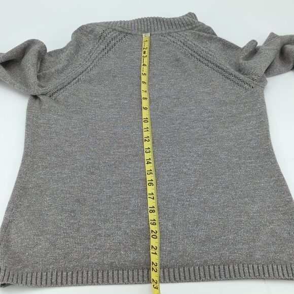 Liz Claiborne Women's Ribbed Silver Metallic Sparkly Turtleneck Size Medium - Picture 5 of 6
